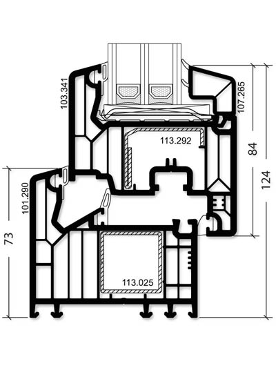 VEKA Softline 82 MD - Profilzeichnung